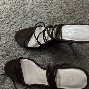 Femme LA Barely there lace up Women's Shoes